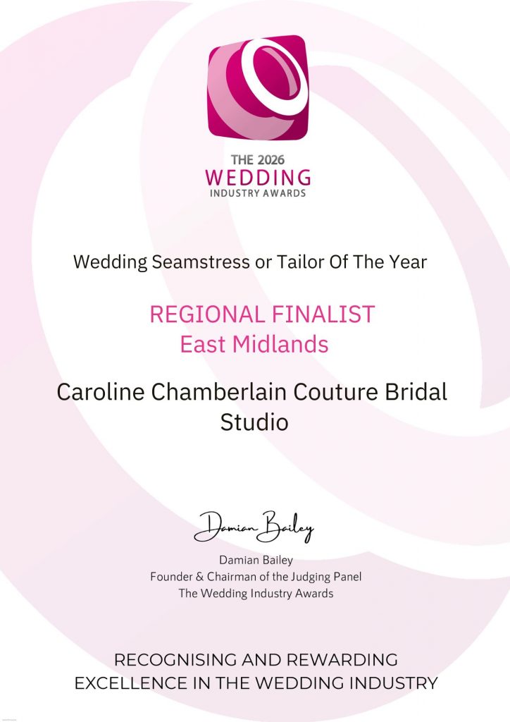 The Wedding Industry Awards Wedding Seamstress of the Year 2026 regional finalist East Midlands