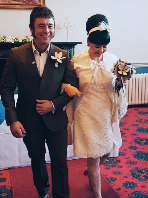 Caroline Chamberlain Bride and Groom 60s Style